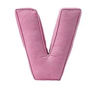 Letter Shaped Decorative Pillow, Letter Cushions, Pink Corduroy Initial Cushion, Letter Shaped Throw Pillows, Pink Letter Plush Pillow, Soft Plush Throw Pillow for Living Room, Bedroom (V)