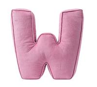 Letter Shaped Decorative Pillow, Letter Cushions, Pink Corduroy Initial Cushion, Letter Shaped Throw Pillows, Pink Letter Plush Pillow, Soft Plush Throw Pillow for Living Room, Bedroom (W)