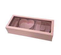 Letter Shaped Empty Flower Box i Love U Letter Shaped for Wedding Valentines pink 46x19.5x10cm