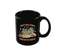 Letter Shoppe I Need Better Snacks 325ml Mug in Black Letter Shoppe Black