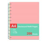 Letter Size Refills Paper, A4 Tul Paper for TUL Note-Taking System Discbound Notebook Planner Inserts, 5 Colors(40 Sheets/C), Total 200 Sheets/400 Pages, College ruled, Tul Paper Refills 8.5 x 11 In