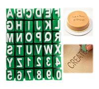 Letter Stamps for Clay, 36 Pcs Clay Letter Stamp Set for Pottery and Ceramics, Reusable Clay Letter Stamps with Base and Lid for Pottery, Cookie Decorating, and Custom Cake Design, Pottery Tool (A)