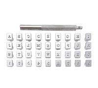 Letter Stamps Set Metal Kit, 36-Piece Leather Engraving Embossing Stamp Punch Set Multiple Sizes for Leather Crafting(S)
