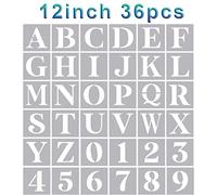 Letter Stencils 12 Inch,Alphabet Stencils for Painting on Wood Numbers Letters Stencil for Wall Drawing Templates for Arts Crafts Home Decor