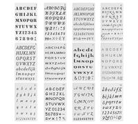 Letter Stencils 12 Pcs, Alphabet and Numbers Stencils Letters for Crafts Reusable | Letter Stencil for Painting on Wood, Wall, Fabric, Scrapbook, Sign, DIY Art Projects