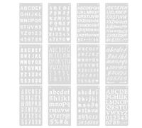 Letter Stencils, 12 Pcs Alphabet Number Stencil Letters for Crafts Reusable Assorted Styles Letter Templates for Painting Scrapbook