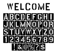 Letter Stencils and Number Stencils 42 PCS 4 Inch Reusable and Washable Large Alphabet Plastic Stencil for Painting on Wood Wall Canvas DIY Art Projects Craft Decoration