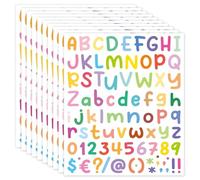 Letter Stickers, 10 Sheets Stick On Letters and Numbers Alphabet Sticker for Scrapbooking 1 Inch Vinyl Sticky Letter Decals for Crafts