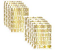 Letter Stickers, Gold Self-Adhesive Waterproof Vinyl Decals, 10 Sheets