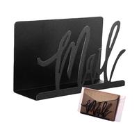 Letter Storage-Tabletop Letter Sorter, Metal Vertical Cutout Rack Black Medium Size, Decorative Mail Sorting Station Desktop, Multi Slot Document Organizer Desktop, Storage Unit with Open Fron