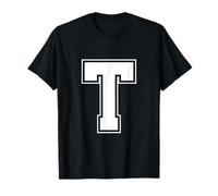 Letter T Big Bold Capital Varsity Alphabet Monogram T-Shirt