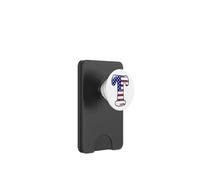 Letter T First Name Monogram initial USA American Flag print PopSockets PopWallet for MagSafe