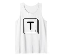 Letter T Word Game Tile Tank Top