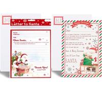 Letter to/from Santa with Letter and Pre Addressed Envelope- Festive Foil Finish- Cute Lovely Father Xmas with Teddy Presents- Ideal for Kids Traditional Christmas Wish List (Blue)