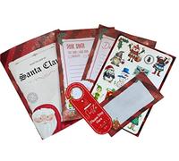 Letter To Santa Kit, Christmas Eve Box Fillers, Xmas Activity Pack Includes Santa List Letter, Reply From Santa And Envelopes, Fun Stickers and Santa Stop Here Sign, Red and White
