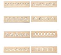 Letter Tracing, 8Pcs 2x8 Inch Wooden Writing Thread Board for Kids, Preschool Learning Easy to Use Montessori Creative Board for Kids Write Supplies