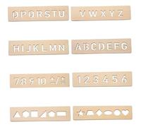 Letter Tracing 8pcs Tracing Board 2x8" Wooden Writing Letter Preschool Learning Easy To Use Sensory Pad for Kids Beginners Write Supplies, Alphanumeric