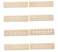Letter Tracing 8pcs Tracing Board 2x8" Wooden Writing Thread Board for Kids Preschool Learning Easy To Use Project Montessori Creative Kids Write Supplies, Geometric Pattern