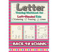 Letter Tracing Workbook for Left-Handed Kids: Alphabet Gift for Back to School Fun , coloring black & white