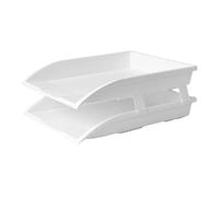 Letter Tray 2/3 Tier Stackable Desktop Document Rack Letter Tray Organizer File Magazine Holder Layering Paper Storage Office Supplies(Two layers)