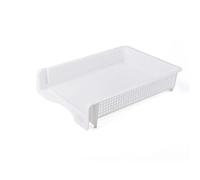 Letter Tray File Organizer Stackable Rack Fashion Desktop Papers A4 Storage Tray Style Archives(White,M)