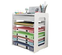 Letter Tray Organiser, Office Desk Tidy Storage Rack File Document Holder A4 Paper Filing Trays for Home Office School (7 Tier)