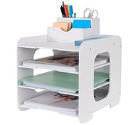 Letter Tray Paper Organizer, Desk Tidy Organizer File Document Holder A4 Paper Filing Trays for Home Office School (4 Tier)