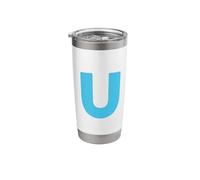 Letter U Capital Alphabet Monogram Initial U Stainless Steel Insulated Tumbler