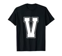 Letter V - Alphabet Bold Capital Upper Case Initial Monogram T-Shirt
