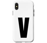 Letter V Capital Bold Alphabet Matching Monogram Case for iPhone X/XS