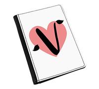 Letter V Heart Alphabet Passport Holder Cover