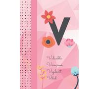 Letter V Notebook Elegant initial Monogram V Personalized Notebook for Woman, Girls, kids, boys and schools, Notebook with Big Alphabet V in the ... IN - Girly: The best journals from ABATA