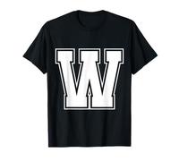 Letter W Big Bold Capital Varsity Alphabet Monogram T-Shirt