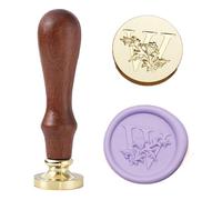 Letter Wax Seal Stamp - Rococo Style Alphabet A-Z Sealing Wax Stamps, Late Baroque Initial Stamp Header, 0.98 Inch/25mm Brass Seal for Envelopes,Invitations or Parties (Letter W)