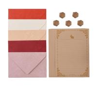 Letter Writing Set Vintage Letter Writing Paper and Envelopes Vintage Writing Set with 10 Letter Paper 5 Vintage Envelopes 5 Sealing Wax Stickers for Love Letters, Invitations & Thank You Cards