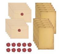 Letter Writing Set Vintage Letter Writing Paper and Envelopes Vintage Writing Set with 16 Letter Paper 10 Vintage Envelopes 10 Sealing Wax Stickers for Invitation Letter Thank You Letter Memorial Gift
