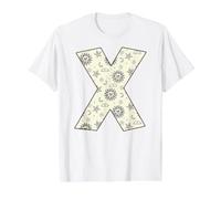 Letter X Celestial Alphabet Initial Monogram Design Value Graphic T-Shirt, Men, White, S