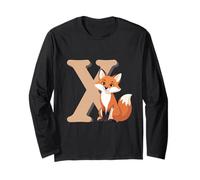 Letter X Fox Alphabet Animal Long Sleeve T-Shirt