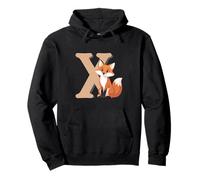 Letter X Fox Alphabet Animal Pullover Hoodie