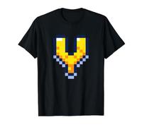 Letter Y 8-Bit Pixel Alphabet Initial Design Value Graphic T-Shirt, Men, Black, L