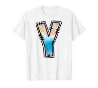Letter Y Coastal Alphabet Beach Initial Monogram Art Value Graphic T-Shirt, Men, White, XL