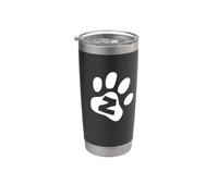 Letter Z Dog Paw Print Stainless Steel Insulated Tumbler