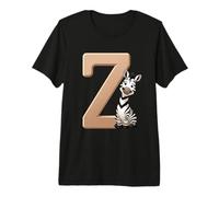 Letter Z Zebra Alphabet Animal Premium T-Shirt