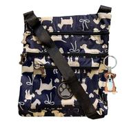 Letterbox Dog Lover Gift Set - Dog Walking Bag & Leather Dog Keyring (Labrador, Boxer, Terrier, Dalmation) | Poop Bag Dispenser | Ribbon Tied with Blank Kraft Tag | (Boxer Dog)