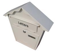 Amtech Post Box, White, Steel Construction with Waterproof Epoxy Coating and Secure Lock, for Residential or Office Mail Deliveries.