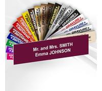 Letterbox Name Plate - Custom Engraved PVC Adhesive Sign with Name - 1 to 3 Lines - 10 x 2.5 cm (Burgundy)