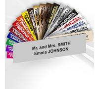 Letterbox Name Plate - Custom Engraved PVC Adhesive Sign with Name - 1 to 3 Lines - 10 x 2.5 cm (Matte Grey)