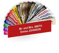 Letterbox Name Plate - Custom Engraved PVC Adhesive Sign with Name - 1 to 3 Lines - 10 x 2.5 cm (Red)