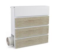 Letterbox Postbox Mailbox with Newspaper Compartment Wood Effect