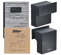 Letterbox throw-through mailbox anthracite two-sided steel lock 4 keys